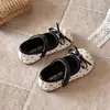 Zapatos de Princesa de Lunares con Lazo para Niñas 2026 Nueva Moda Versátil Primavera y Otoño Zapatos Pequeños de Cuero Suave Mary Jane