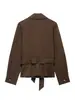 E-commerce Transfronteiriço Roupas Femininas Outono Novo Estilo Europeu e Americano Temperamento Jaqueta Curta Estilo Trench Coat de Botão Duplo Outerwear 5063714