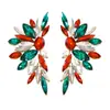 Europa e Estados Unidos itens mais vendidos moda brincos de cor personalizada liga florzinhas cravejadas de strass tendência brincos exagerados totalmente cravejados de diamantes
