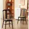 Silla de comedor de ratán francés de diseño americano, estilo de casa de campo simple y romántico, popular silla de madera Diana sin cojín blando
