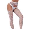 Medias Sexys Negras Transparentes con Abertura Frontal, Estampado de Peces Corazón, para Clubbing, con Portaligas, Eróticas, Europeas y Americanas, Transfronterizas, de Influencers de Seguros