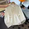 Garantía de Calidad Seda Reductora de Edad Mujeres de Mediana Edad Otoño Nuevo Estilo Chino Estilo Étnico Mejorado Retro Elegante Talla Extra Camisa Estilo Chino