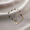 Pulseira Yunyao Inoxidável Mais Vendida Internacionalmente em Aço Titânio para Mulheres com Trevo de Cinco Folhas e Incrustação de Diamante, Personalidade Estilo Ins, Galvanoplastia a Vácuo 18K