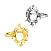 Anillo Ovalado Chapado en Oro de 18 Quilates con Patrón Personalizado de Cruzado Romano Anillo Setting Hecho a Mano DIY Incrustado de Cera de Abeja Ámbar