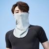 Mascarilla de Protección Solar para Hombre Parasol Cara Completa Anti-UV Ciclismo Toalla Facial Protector de Cuello Bufanda de Cuello Seda de Hielo Velo para Conducir