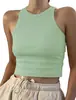 2026 Amazon Aliexpress Roupas Femininas Europeias e Americanas Transfronteiriças Primavera e Verão Camiseta Regata Sem Mangas Lisa Canelada Roupa Íntima
