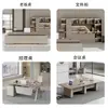 Conjunto de mesa e cadeira para funcionários, design simples e moderno, disponível em configurações para 2, 4 ou 6 pessoas, com tela divisória, adequado para escritórios de funcionários e mesas de computador