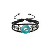 Pulsera de Broche con Logo de Equipo de Fútbol Americano de la NFL de Nuevo Producto Transfronterizo Pulsera de Cuero Trenzado Multicapa Estilo Punk