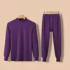 Conjunto de ropa interior térmica de otoño para hombre de la marca Source, algodón puro, fino, cálido, cuello redondo, talla grande, para mediana edad y mayores, venta al por mayor y entrega directa
