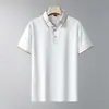 Venda Direta BJFactory Nova Camisa Polo de Seda Gelada de Verão para Homens, Manga Curta, Nylon Elastano, Secagem Rápida, Alta Qualidade, para Homens de Meia-Idade e Idosos