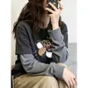 Camiseta de manga larga para mujer, moderna y elegante., (bikini falso) diseño con mangas raglán, hecho de de (de - un tipo de vellón cepillado), Interior grueso y cepillado, capa base superior, tendencia ins