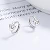 Pendientes de corona de plata de ley 925 para mujer, diseño coreano, hebilla de oreja sencilla, elegantes pendientes con aro, colgante, joyería