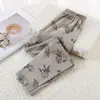 Pantalones de Otoño para Niños Algodón Puro Lycra Pantalones para Casa Niños y Niñas Medianos y Grandes Pijamas para Niños Calzoncillos Pantalones de Bebé de Otoño para Niños 0-12