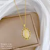 [Aço Titânio] Oco Formato de Ovo Retrato Acessível Luxo Elegante Deslumbrante Corrente de Clavícula Versátil para Mulheres Corrente de Aço Titânio