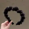 Faixa de Cabelo Antiderrapante de Cano Alto com Presilha de Organza, Tiara com Dentes Pontiagudos e Strass, Acessório de Cabelo Feminino de Alta Qualidade com Borda Larga Ondulada