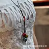 Joias de cerâmica Jingdezhen contas de esmalte de flor corrente longa para suéter feminino joias banca de rua suprimento de banca