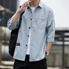 Camisa de hombre de verano 2024, nueva, de gran tamaño, para adolescentes, estilo coreano, de alta gama, con chaqueta de manga corta.