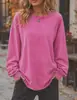 2026 Nuevo Suéter de Manga Larga Transfronterizo con Puños, Camisa de Algodón Colorida de Otoño, Unisex, Top Cómodo Vintage