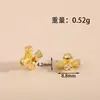 Cuentas Espaciadoras de Trébol de Cuatro Hojas Chapadas en Cobre con Color Dorado Real de 18K Zirconia Conserva Color Espaciador de Cruz Pulsera DIY Collar Espaciador de Zirconia Microincrustada