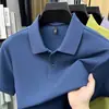Camisa Polo de Verano para Hombre 100% Algodón Mercezado Manga Corta Estilo Nuevo Cuello Plano Solapa Moda de Negocios Popular Top de Media Manga