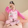 Pijama Infantil 2025 Primavera e Outono Novo Manga Longa Algodão Penteado Estilo Fino para Meninas, Crianças Pequenas, Estudantes e Crianças Maiores, Loungewear da Moda