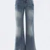Jeans acampanados para mujer, estilo fino de primavera/otoño, nueva colección 2026, modernos y de corte relajado, corte ajustado, tiro bajo, pantalones acampanados de pierna recta