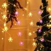 Guirnalda de Luces LED Copo de Nieve Decoración Árbol de Navidad Linterna Pequeña Caja de Baterías Luz de Ambiente Luz Colgante para Vacaciones Navideñas Luz Decorativa