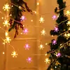Luces de cadena LED luces de ambiente de copo de nieve decoración navideña luces colgantes para árbol de Navidad luces pequeñas luces de estrella transfronterizo temu