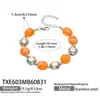 Collar de acero inoxidable con cuentas ovaladas multicolor transfronterizo europeo y americano, pulsera de cadena para clavícula de mujer de nicho de lujo ligero