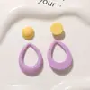 Nuevos Pendientes de Resina DIY con Forma de Óvalo Hueco de Color Sólido Geométrico Retro Japonés, Accesorios para Llaveros