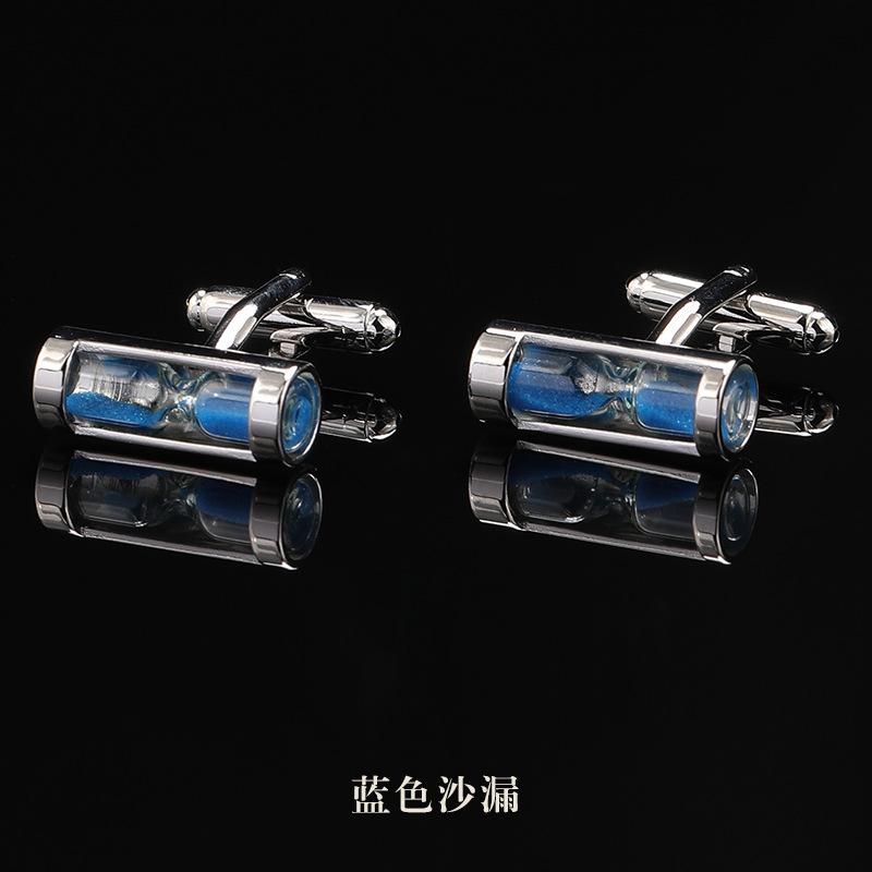 蓝色沙漏法式袖扣.jpg