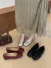Bailarinas de Punto Estilo Coreano con Lazo en la Cara para Mujer, Planas, de Punta Cuadrada, Zapatos Individuales Versátiles, Slip-on, Suaves, Cómodos, Zapatos Individuales