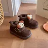 Botas de Nieve de Felpa de Dibujos Animados Lindas de Caña Alta para Niñas 2026 Invierno Nuevas Botas Cálidas de Algodón con Forro de Lana de Cordero para Niños