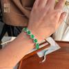 Pulsera de calcedonia de hielo, pulsera de jade bañada en plata con ágata blanca de hielo, nueva joyería de estilo chino nacional