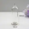 Joias DIY Acessórios Feitos à Mão Pingente com Tampa de Vidro Transparente Garrafa de Vidro Pingente com Base de Renda Fabricante de Pingentes Atacado