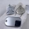 Placa de perro de acero inoxidable de imitación letras artesanía esmerilada accesorios de joyería de águila etiqueta grande de soldado insignia de bastón de serpiente personalizada insignia de honor