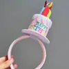 Remate Fiesta Dulce Corazón~ Sombrero de Pastel de Cereza Pinza para el Cabello de Encaje Foto de Cumpleaños de Niñas Aro para el Cabello Creativo Lindo