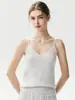 Camisola de punto V 100% cachemira, sencilla y elegante, con tirantes finos para mujer, ligera y con detalle de canalé vertical, perfecta como capa interior.