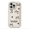 Estilo Minimalista de Venta Caliente Transfronteriza Estampado de Pata de Gato para Pareja Funda Protectora Anti-Caídas Cobertura Total para iPhone 18Pm