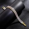 Long Rui comercio electrónico transfronterizo suministro nuevo pulsera de cristal romano de lujo para mujer cadena de garra de diamante completo simple dorada al por mayor