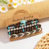 Pulsera de Tortuga Multicapa con Diseño Personalizado Transfronterizo Europeo y Americano, Mezcla y Combinación Sencilla, Estilo Bohemio Retro