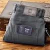 Calça casual masculina de algodão de alta qualidade para primavera e outono, cinco bolsos, espessura média, perna reta, cor sólida, cintura média