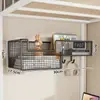 Prateleira de Parede para Dormitório Rack de Armazenamento de Parede ao Lado da Cama Sem Furos Armazenamento Superior de Beliche Cabide Cesta Suspensa para Lanches