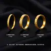 Anillo de Oro Hielo Triturado de 2 mm para Mujer, Anillo de Banda Lisa Tricolor Hielo Triturado Dorado Vietnamita Brillante, Anillo para Dedo Índice, Regalo de Cumpleaños