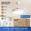 Luz de Ventilador Invisível, Moderna e Simples, para Quarto Principal, Sala de Jantar, Escritório, Lustre Ventilador de Frequência Variável Silencioso, Alimentação de Tensão Ampla Transfronteiriça