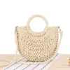 Bolsa tejida semicircular popular estilo Ins de dropshipping, bolso de mano para la playa, bolso cruzado para mujer de vacaciones