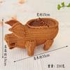 Desenho animado rattan cesta de armazenamento cesta de frutas bonito forma decoração arranjo de flores portátil tecido lanche armazenamento de frutas secas