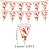 Las nuevas decoraciones de cumpleaños de Amazon con temática de cangrejos de río para el verano incluyen vajilla desechable como platos de papel, servilletas de papel y vasos de papel.