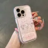 Capa de celular rosa floral Sanrio adequada para Apple 17 Pro Max, 16/15 com suporte, Xiaomi, Oppo, Huawei, Vivo