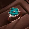 Moda Europea y Americana Simple Circonita de Alta Gama Flor de Cinco Pétalos Anillo Abierto para Mujer, Lujo Ligero de Moda Versátil